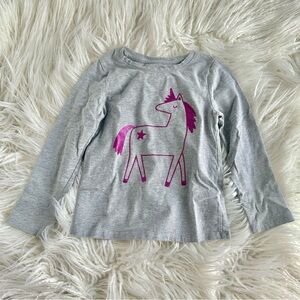Cat & Jack Target Toddler Girls Grey and Purple Unicorn Long Sleeve Shirt